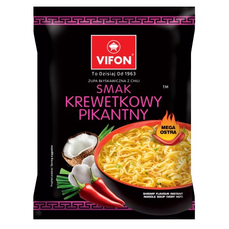 VIFON Zupa błyskawiczna z chili smak krewetkowy pikantny 70 g